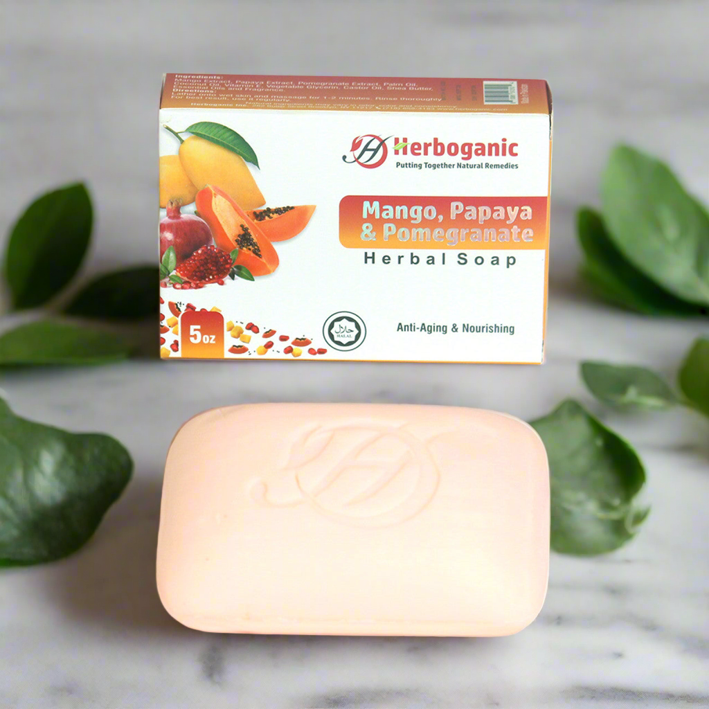 Herboganic Mango, Papaya & Pomegranate Herbal Soap