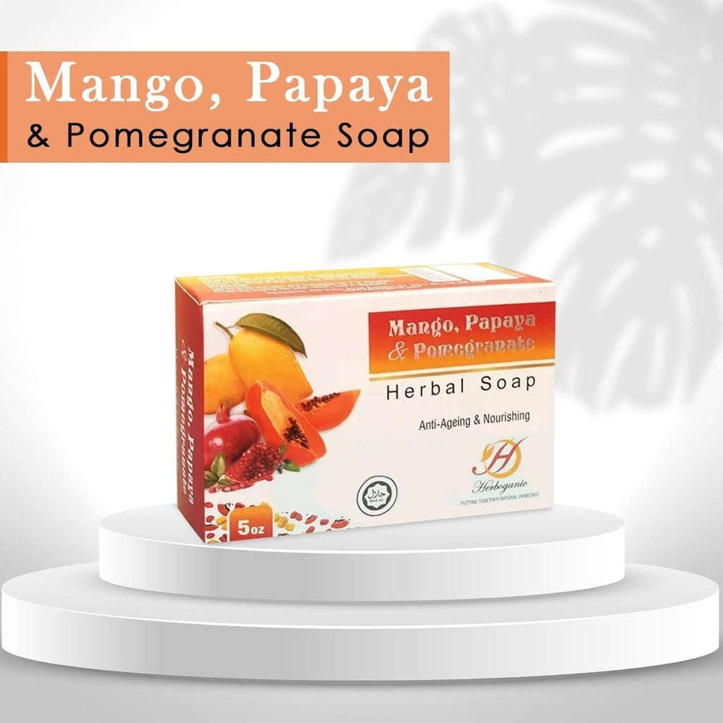Herboganic Mango, Papaya & Pomegranate Herbal Soap