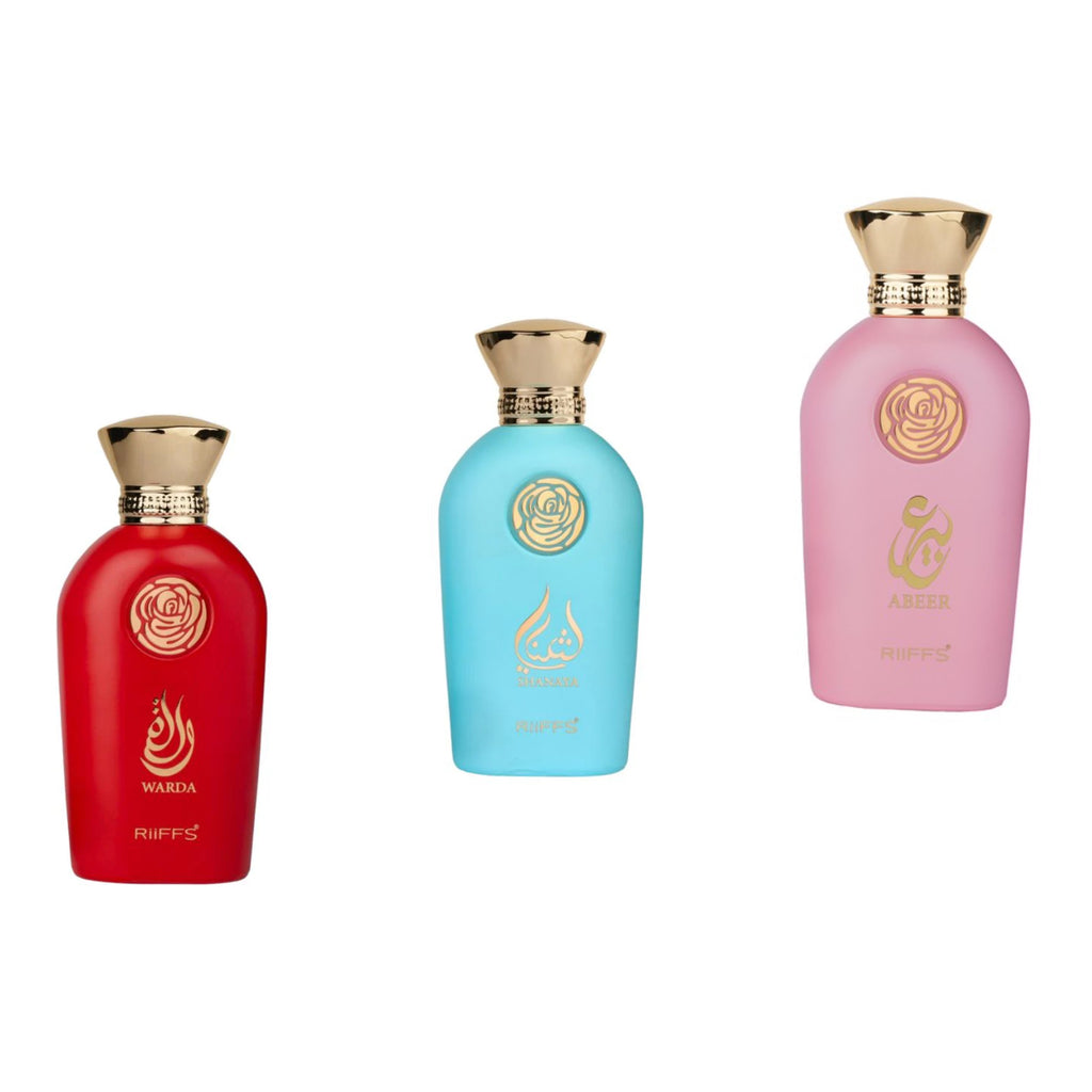 Riiffs Shanaya, Riiffs Warda, and Ladies Abeer EDP Spray